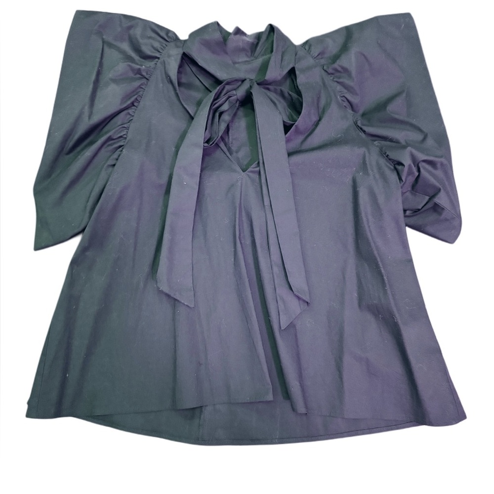 Meg Elegant blue Blouse with Tie Detail